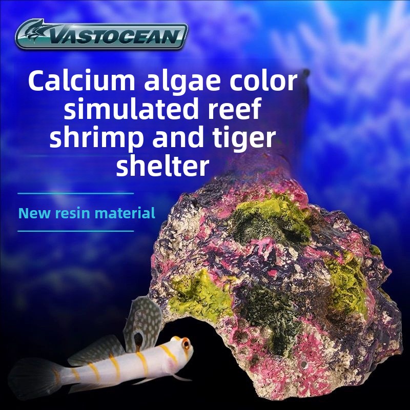 Marine Aquarium Hermit Crab - ヴァストオーシャン 海水水槽用洞窟-サンゴ礁に安全な隠れ家 ゴビ、エビ、カニ、ヤドカリ用 - 自然な外観の海洋魚用シェルター