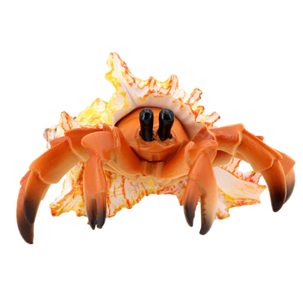 Marine Aquarium Hermit Crab - シミュレーションヤドカリカニ人工パグリアンカニ装飾品、子供向け学習用、リアルな海洋動物ガーデン水族館用
