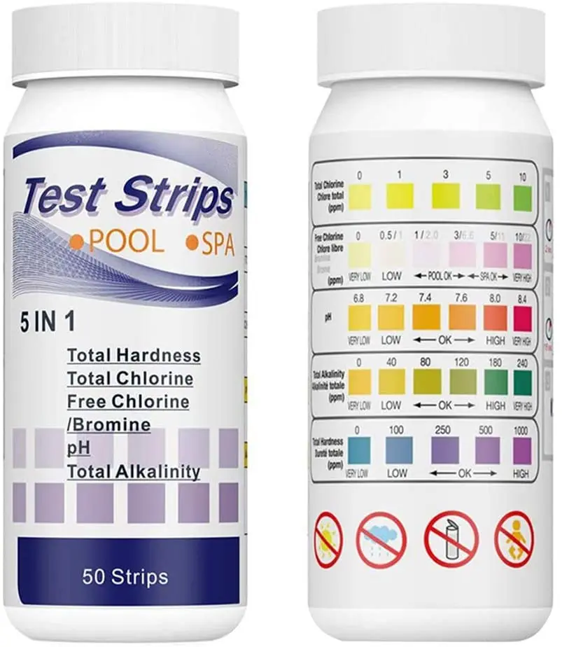 Marine Test Kit - SPA スイミングプール水テスター紙硬度ツール 50 個多目的 5 in